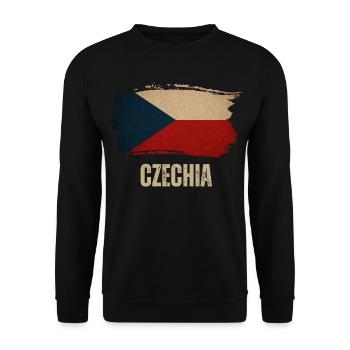 Drapeau vintage de la Tchéquie, fier tchécoslovaque - Sweat-shirt Unisexe - noir - Devant - Alina (178cm) & Michal (187cm)
