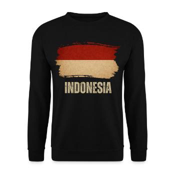 Drapeau du grunge indonésien, fier indonésien - Sweat-shirt Unisexe - noir - Devant - Alina (178cm) & Michal (187cm)