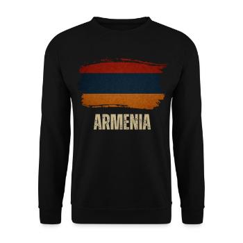 Drapeau grunge de l’Arménie, j’aime l’Arménie - Sweat-shirt Unisexe - noir - Devant - Alina (178cm) & Michal (187cm)