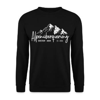 Crossing the Alps 2026 E5 Oberstdorf Merano - Unisex Sweatshirt - black - Front - Alina (178cm) & Michal (187cm)