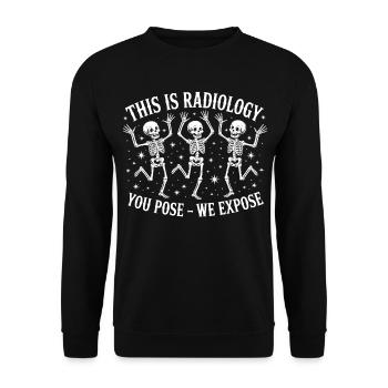 Radiologie Skelette Tanz Design - Unisex Pullover - Schwarz - Vorne - Alina (178cm) & Michal (187cm)