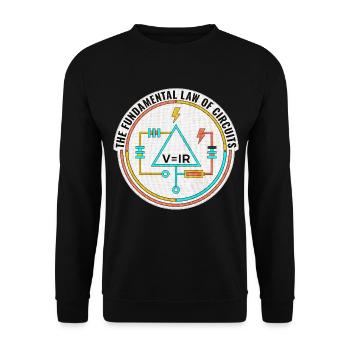 Geschenk für Elektroingenieur, Lustige Schaltkreise Shirt - Unisex Pullover - Schwarz - Vorne - Alina (178cm) & Michal (187cm)
