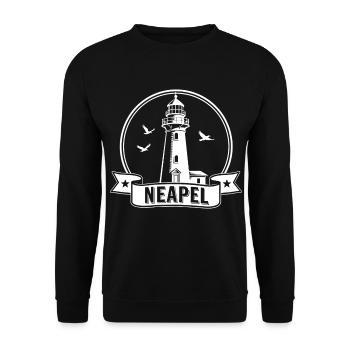Phare de Naples Italie Point de repère - Sweat-shirt Unisexe - noir - Devant - Alina (178cm) & Michal (187cm)