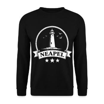 Phare de Naples Italie Point de repère - Sweat-shirt Unisexe - noir - Devant - Alina (178cm) & Michal (187cm)