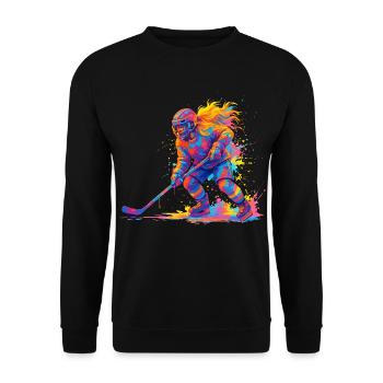 Eishockey Eishockeyspieler Frau - Unisex Sweatshirt - black - Front - Alina (178cm) & Michal (187cm)