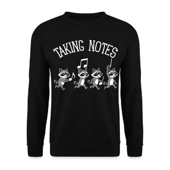 Raton Laveur Notes Musicales Musique - Sweat-shirt Unisexe - noir - Devant - Alina (178cm) & Michal (187cm)