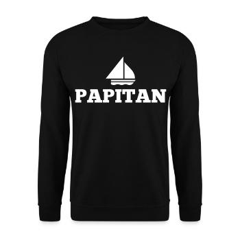 Papitän Father's Day Best Dad Anchor - Unisex Sweatshirt - black - Front - Alina (178cm) & Michal (187cm)