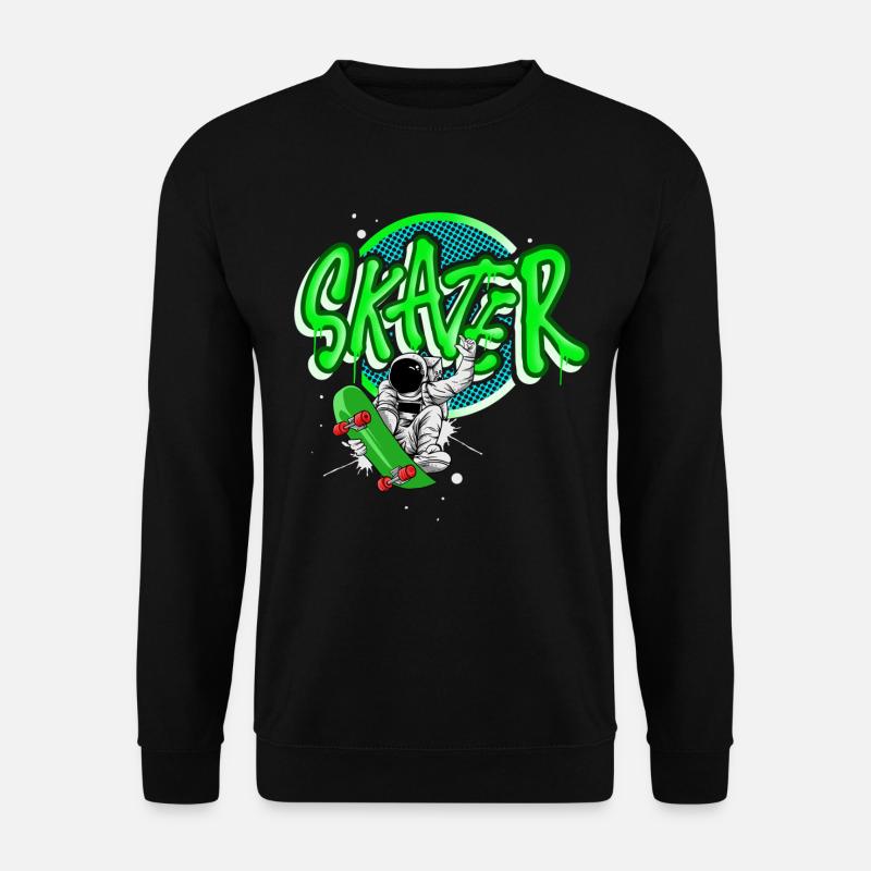 Skateboard Astronaut - Unisex Pullover - Schwarz