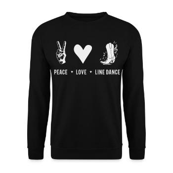 Peace Love line dance passion danse country - Sweat-shirt Unisexe - noir - Devant - Alina (178cm) & Michal (187cm)