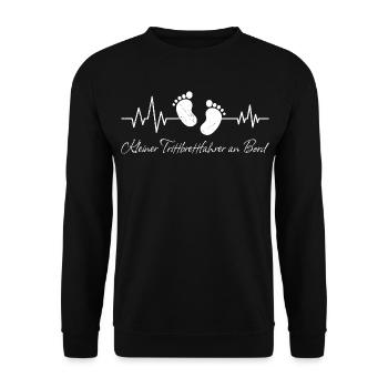 Expectant mother LITTLE FREEBOARD RIDER ON BOARD - Unisex Sweatshirt - black - Front - Alina (178cm) & Michal (187cm)