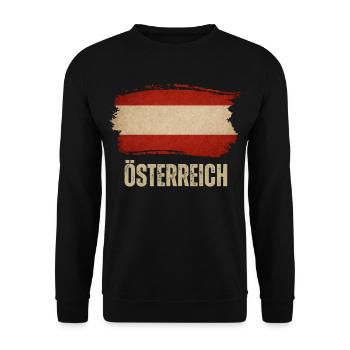 Drapeau grunge de l’Autriche, j’adore l’Autriche - Sweat-shirt Unisexe - noir - Devant - Alina (178cm) & Michal (187cm)