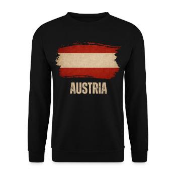 Drapeau grunge autrichien, fierté autrichienne - Sweat-shirt Unisexe - noir - Devant - Alina (178cm) & Michal (187cm)