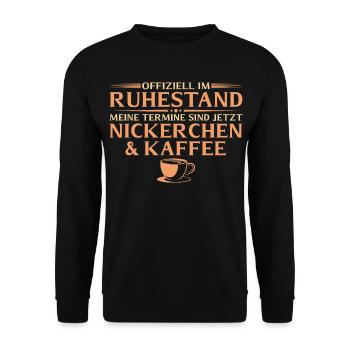 Siestes et café à la retraite - Retraités - Sweat-shirt Unisexe - noir - Devant - Alina (178cm) & Michal (187cm)