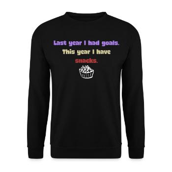 Funny New Year's Saying - Snack - Unisex Sweatshirt - black - Front - Alina (178cm) & Michal (187cm)