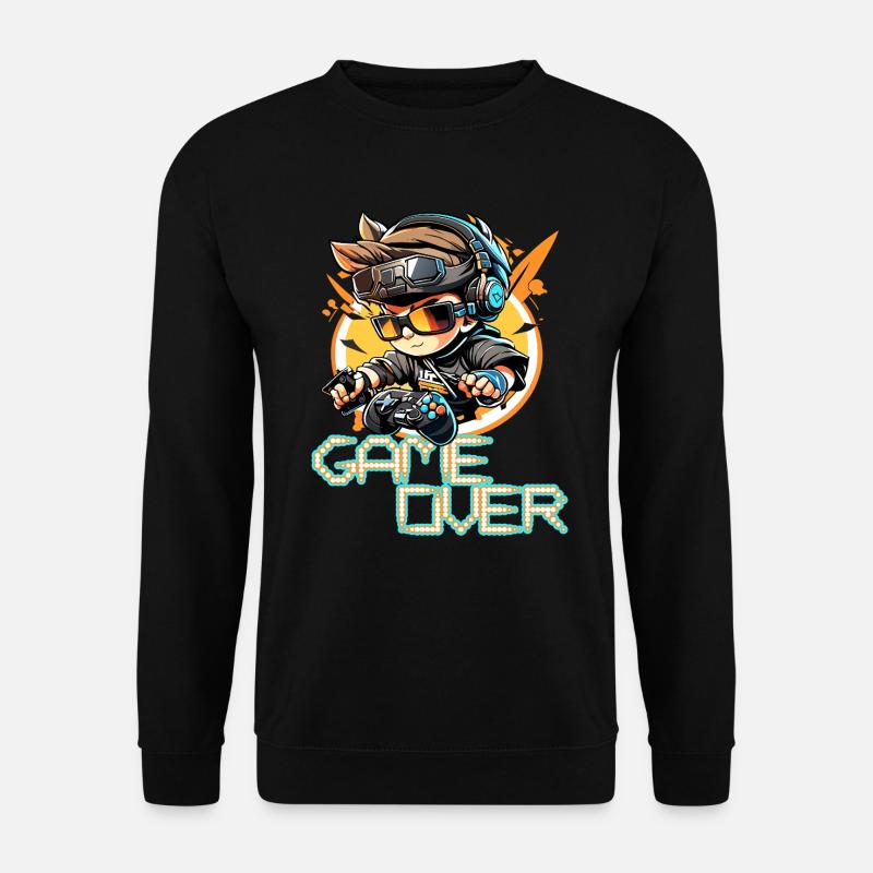 Gamer über Retro Neon Arcade - Unisex Pullover - Schwarz