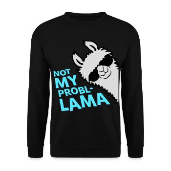 Lama Not My Problama Cool Sonnenbrille Seitlich - Unisex Pullover - Schwarz - Vorne - Alina (178cm) & Michal (187cm)