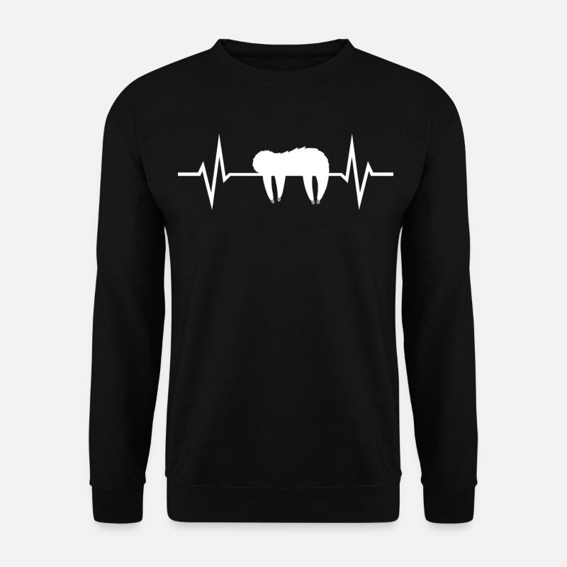Faultier Herzschlag - Unisex Pullover - Schwarz