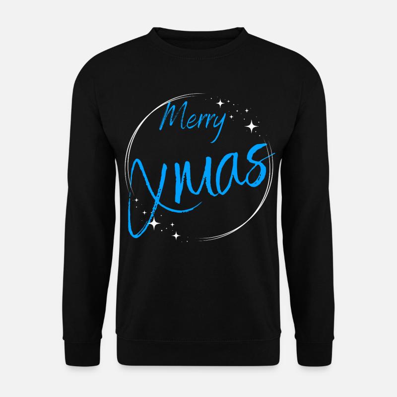 Merry Xmas Script Circle - Unisex Sweatshirt - black