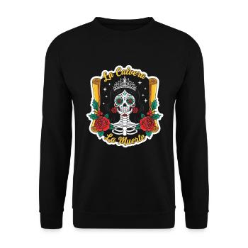 Jour de la mort crâne en sucre mignon cadeau Noël - Sweat-shirt Unisexe - noir - Devant - Alina (178cm) & Michal (187cm)