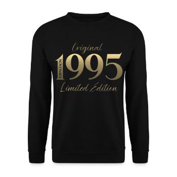 30. Geburtstag Original November Jahrgang 1995  - Unisex Pullover - Schwarz - Vorne - Alina (178cm) & Michal (187cm)