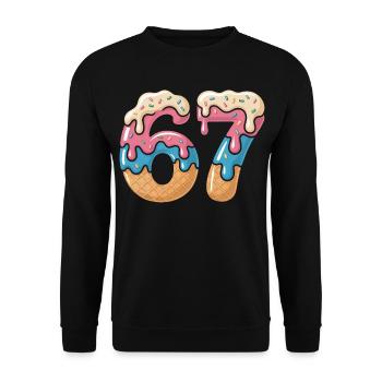Donut 69 Glaçage NéonPrint - Sweat-shirt Unisexe - noir - Devant - Alina (178cm) & Michal (187cm)