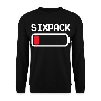 Six-pack – Tenue amusante avec une batterie faible - Sweat-shirt Unisexe - noir - Devant - Alina (178cm) & Michal (187cm)