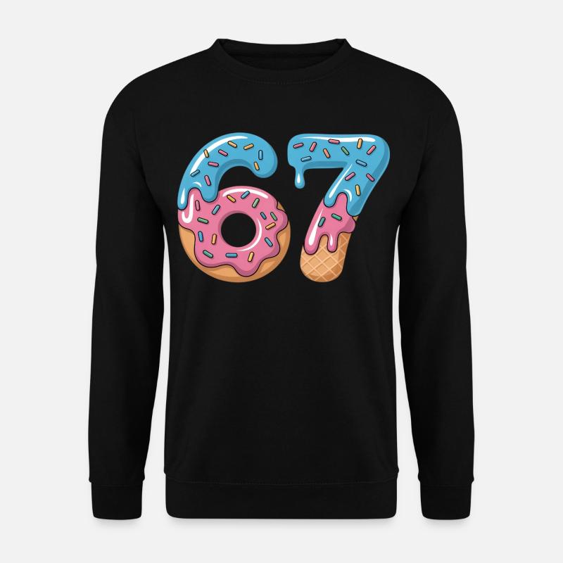 Donutzahlen 6 und 7 - Unisex Pullover - Schwarz