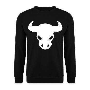 Stier Design – Stierkopf Outfit - Unisex Pullover - Schwarz - Vorne - Alina (178cm) & Michal (187cm)