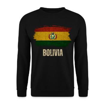 Bolivie Grunge Drapeau, Vintage Bolivie - Sweat-shirt Unisexe - noir - Devant - Alina (178cm) & Michal (187cm)