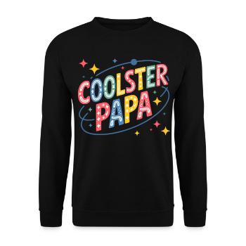 Coolest Dad Neon Retro Design - Unisex Sweatshirt - black - Front - Alina (178cm) & Michal (187cm)