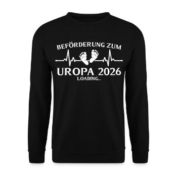 Arrière-grand-père 2026 chargement Annonce de grossesse - Sweat-shirt Unisexe - noir - Devant - Alina (178cm) & Michal (187cm)