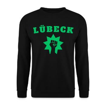 Lübeck - Unisex Pullover - Schwarz - Vorne - Alina (178cm) & Michal (187cm)