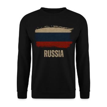 Drapeau grunge de la Russie, j’adore la Russie - Sweat-shirt Unisexe - noir - Devant - Alina (178cm) & Michal (187cm)