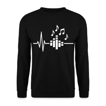 Égaliseur de battement de cœur de pouls de musique - Sweat-shirt Unisexe - noir - Devant - Alina (178cm) & Michal (187cm)