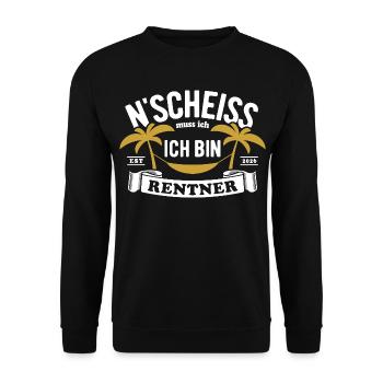 N'Shit I have to be a pensioner - 2026 - Unisex Sweatshirt - black - Front - Alina (178cm) & Michal (187cm)
