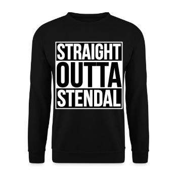 Straight Outta Stendal - Unisex Sweatshirt - black - Front - Alina (178cm) & Michal (187cm)
