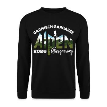 Traversée des Alpes 2026 Garmisch Lac de Garde Randonnée - Sweat-shirt Unisexe - noir - Devant - Alina (178cm) & Michal (187cm)