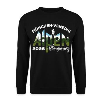 Alpenüberquerung 2026 München Venedig Wandern - Unisex Pullover - Schwarz - Vorne - Alina (178cm) & Michal (187cm)
