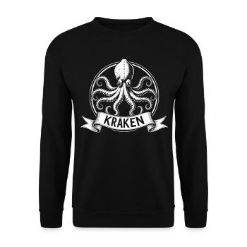 Kraken Emblem Circle - Unisex Sweatshirt - black - Front - Alina (178cm) & Michal (187cm)