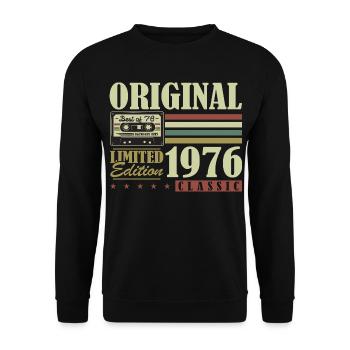 Original 1976 Vintage Vintage Anniversaire Rétro - Sweat-shirt Unisexe - noir - Devant - Alina (178cm) & Michal (187cm)
