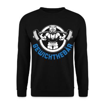 Fitnessstudio GEWICHTHEBÄR Lustiges - Unisex Pullover - Schwarz - Vorne - Alina (178cm) & Michal (187cm)