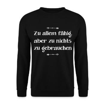 Funny saying - Unisex Sweatshirt - black - Front - Alina (178cm) & Michal (187cm)