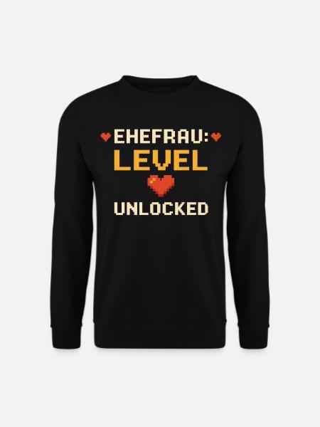 Wife Level Unlocked Funny Gamer Nerd - Unisex Sweatshirt - black