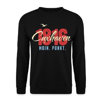 Cuxhaven - Nordsee 1816 - Unisex Pullover - Schwarz - Vorne - Alina (178cm) & Michal (187cm)