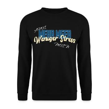 Mehr Meer Weniger Stress – Nordsee Moin Ahoi - Unisex Pullover - Schwarz - Vorne - Alina (178cm) & Michal (187cm)
