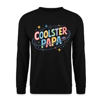 Coolest Papa Space Design - Unisex Sweatshirt - black - Front - Alina (178cm) & Michal (187cm)