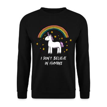 Je ne crois pas aux gens licorne - Sweat-shirt Unisexe - noir - Devant - Alina (178cm) & Michal (187cm)