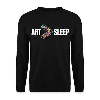 Blumenkunst > Schlaf – Lustiger Künstler T-Shirt - Unisex Pullover - Schwarz - Vorne - Alina (178cm) & Michal (187cm)