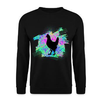 Poulets Poulets - Sweat-shirt Unisexe - noir - Devant - Alina (178cm) & Michal (187cm)