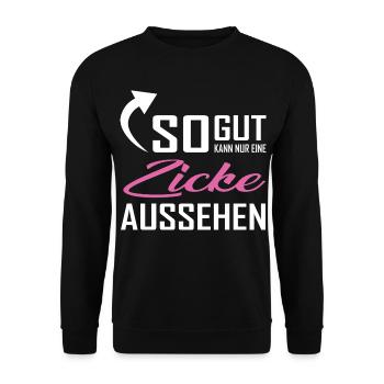 So gut kann nur eine Zicken aussehen - Unisex Pullover - Schwarz - Vorne - Alina (178cm) & Michal (187cm)